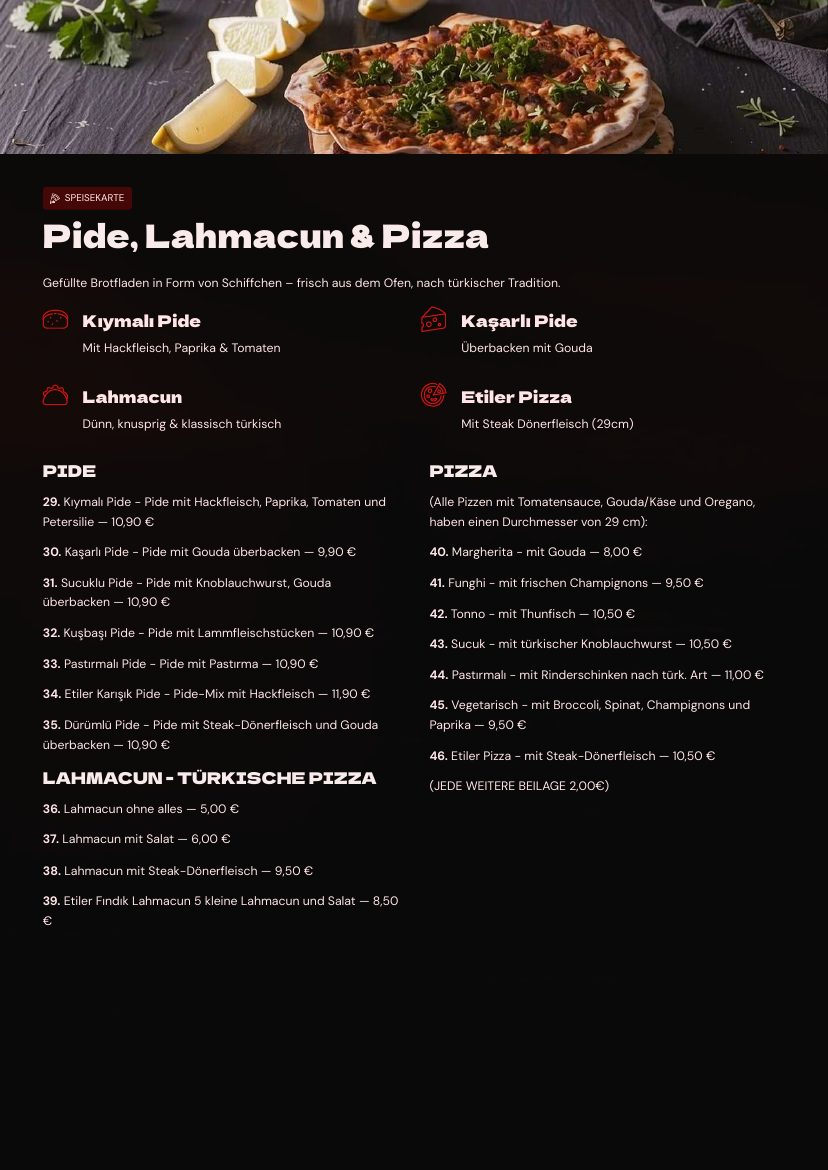 Pide, Lahmacun & Pizza